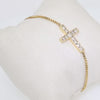 Vintage 1990s 3/4 Carat Diamond 14k Gold Cross Bracelet