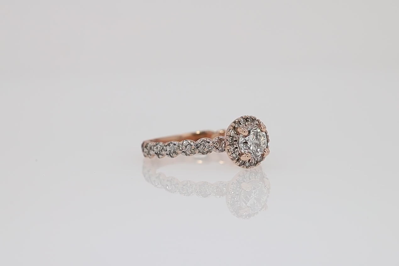 Vintage Diamond Rose Gold Engagement Ring