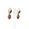 Antique Georgian Enamel & Diamond 6 Point Star 20k Gold Drop Earrings