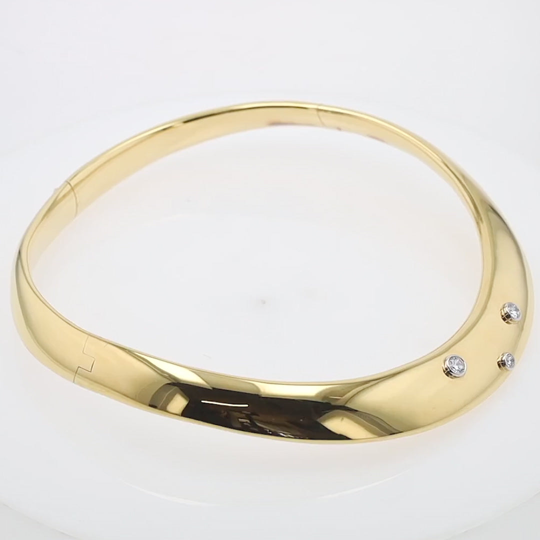 Vintage 80's Tiffany & Co Paloma Picasso Diamond 18k Gold Choker Necklace