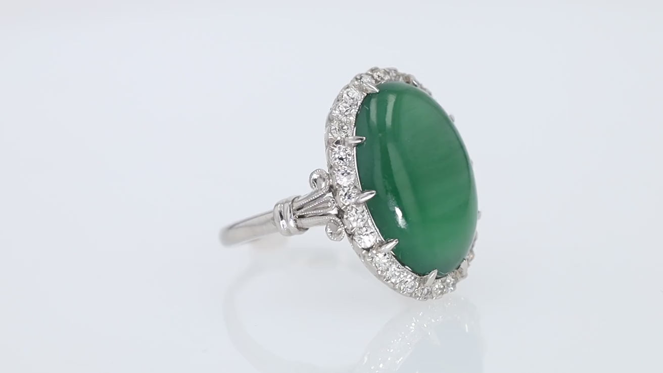 Vintage GIA Certified 8 Carat Imperial Jade Ring