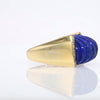 Vintage David Webb Carved Lapis & Diamond 18k Dome Ring