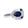 Sophia D. Art Deco Revival Diamond and Sapphire 3.67 Ct Toi Et Moi Platinum Ring