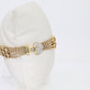RDY 1990s 18k Gold Designer 2 Carat Pavé Diamond Heart Link Bracelet