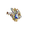 RDY Italian 18k Gold Retro Rooster Pin Enamel & Diamond Brooch