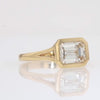 GIA 2.30 Carat Emerald Cut Diamond Bezel Solitaire Engagement Ring