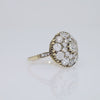 3 Carat Old Mine Cut Diamond 18k Gold Cluster Victorian Revival Ring