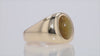 Vintage Unisex Cats Eye Chrysoberyl Gypsy Ring 14K Yellow Gold