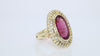 9.25 Carat Rubellite Tourmaline and Diamond Vintage Cocktail Ring