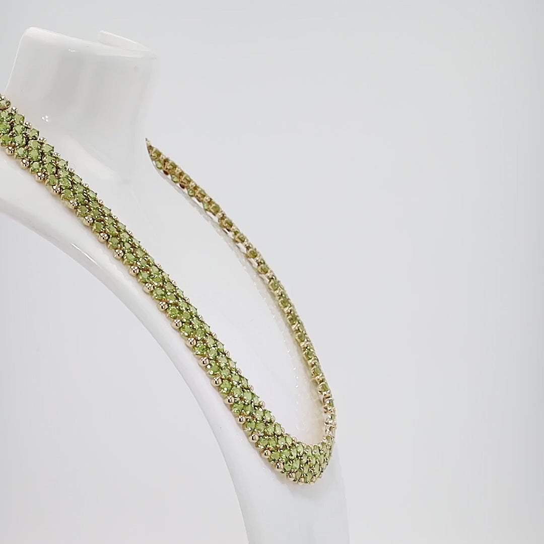 Vintage 62 Carat Peridot & 14k Gold Estate Collar Necklace