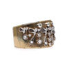 Retro 7 Carat Old European Diamond Wide Cuff Bangle Bracelet