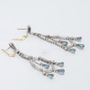 6 Carats Aquamarine & Diamond Platinum Chandelier Earrings