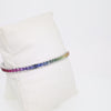 6.98ctw Rainbow Sapphire Princess Cut Tennis Bracelet