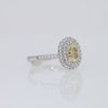 1.16 Carat Fancy Yellow Oval Diamond Double Halo Engagement Ring