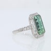 Art Deco Revival 8 Carat Emerald Cut Tourmaline & Diamond Platinum Ring