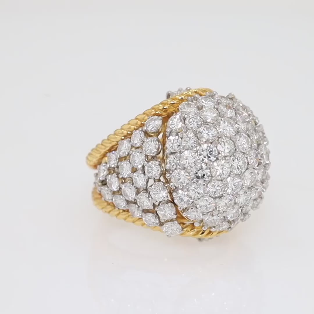 Mid-Century 7.50 Carat Dome Diamond Cocktail Ring