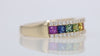 Rainbow Sapphire Gold Band Ring