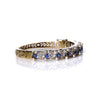 Art Nouveau Sapphire Diamond & Natural Pearl Gold Bangle Bracelet