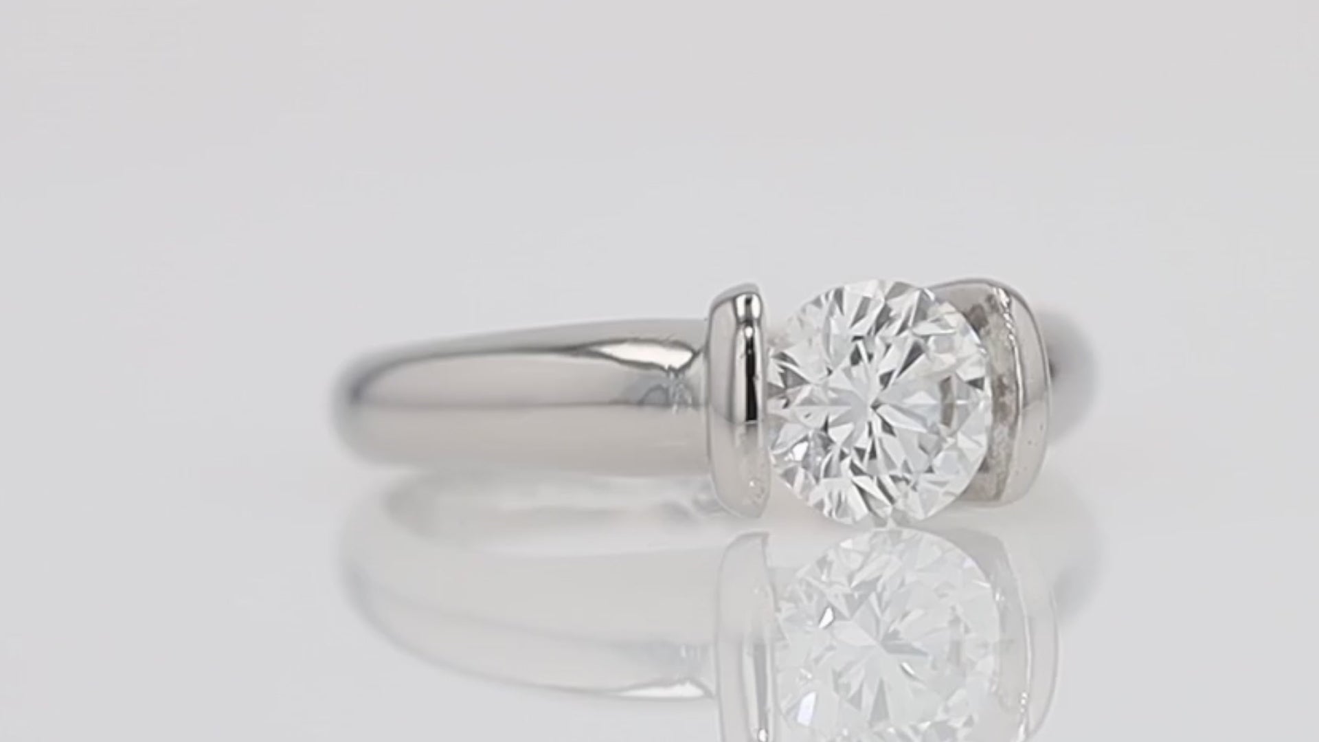 Scott Kay IGI Certified 1 Carat Diamond Solitaire Tension Set Ring