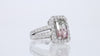 4.02 Carat Bicolor Watermelon Tourmaline and Diamond 18k White Gold Ring