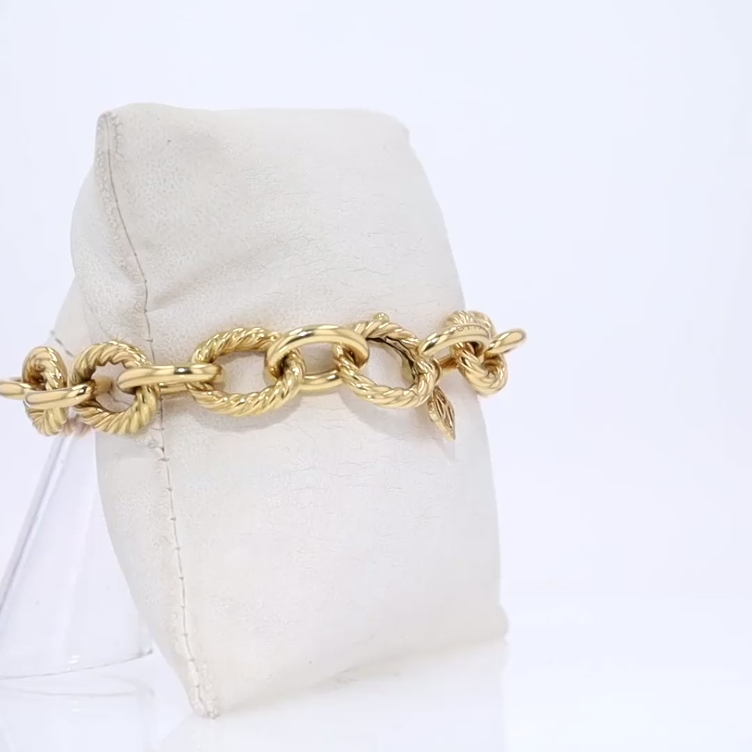 Vintage David Yurman 18k Gold Oval Link Unisex Bracelet