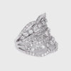 7 Tiered 2.50 Carat Diamond Tiara Wide White Gold Estate Band
