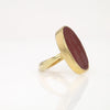 Antique Carved Carnelian Intaglio 18k Gold Heron Ring