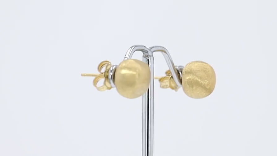 Italian Designer Marco Bicego 18k Gold Africa Stud Ball Earrings