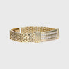 Vintage 1980s 2-Row Diamond 14k Yellow Gold Estate ID Link Bracelet
