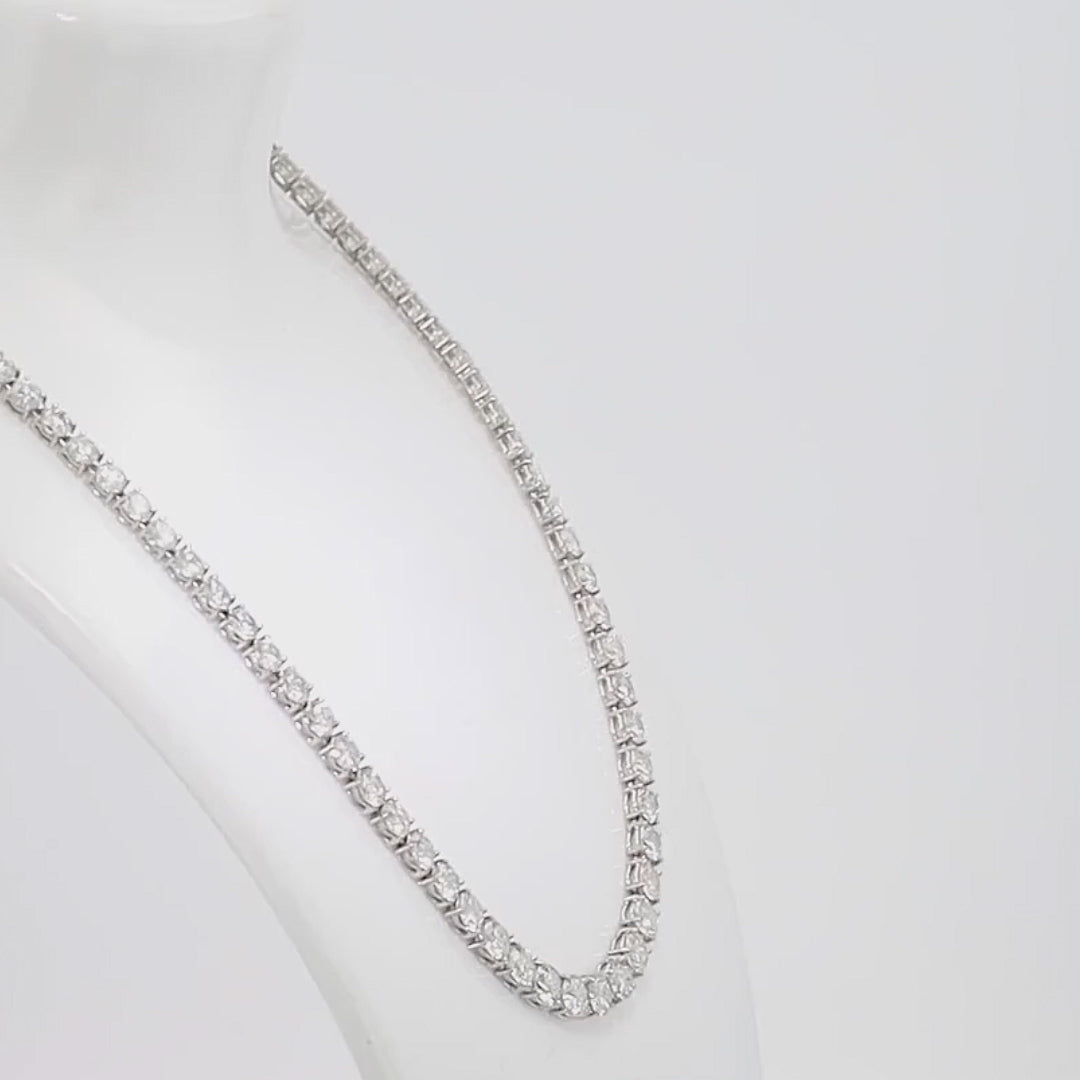 Ruser 25 Carat Diamond Platinum Mid-Century Riviere Necklace