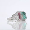 4 Carat Watermelon Tourmaline & Diamond Cocktail Engagement Ring