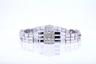 Retro 3 Strand 18k White Gold Pavé Diamond Bracelet