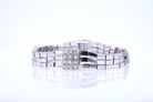 Retro 3 Strand 18k White Gold Pavé Diamond Bracelet