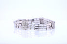 Retro 3 Strand 18k White Gold Pavé Diamond Bracelet