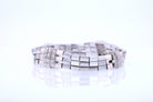 Retro 3 Strand 18k White Gold Pavé Diamond Bracelet