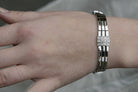 Retro 3 Strand 18k White Gold Pavé Diamond Bracelet