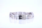 Retro 3 Strand 18k White Gold Pavé Diamond Bracelet