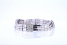 Retro 3 Strand 18k White Gold Pavé Diamond Bracelet