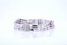 Retro 3 Strand 18k White Gold Pavé Diamond Bracelet