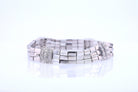 Retro 3 Strand 18k White Gold Pavé Diamond Bracelet