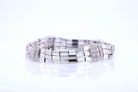 Retro 3 Strand 18k White Gold Pavé Diamond Bracelet