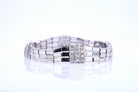 Retro 3 Strand 18k White Gold Pavé Diamond Bracelet