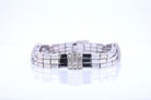 Retro 3 Strand 18k White Gold Pavé Diamond Bracelet