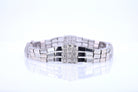 Retro 3 Strand 18k White Gold Pavé Diamond Bracelet