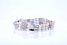 Retro 3 Strand 18k White Gold Pavé Diamond Bracelet