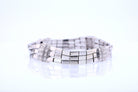 Retro 3 Strand 18k White Gold Pavé Diamond Bracelet