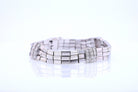 Retro 3 Strand 18k White Gold Pavé Diamond Bracelet