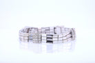 Retro 3 Strand 18k White Gold Pavé Diamond Bracelet