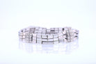 Retro 3 Strand 18k White Gold Pavé Diamond Bracelet