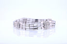 Retro 3 Strand 18k White Gold Pavé Diamond Bracelet